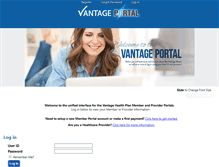 Tablet Screenshot of portal.vantagehealthplan.com